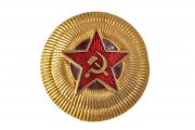 Кокарда маршала СССР, генерала РККА образца 1940 г. Размер: диаметр 3 см. Тканый материал, шитье