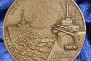Медаль настольная в честь Северных конвоев 1941-1945 гг. Диаметр 7 см. Цветной металл. Польша